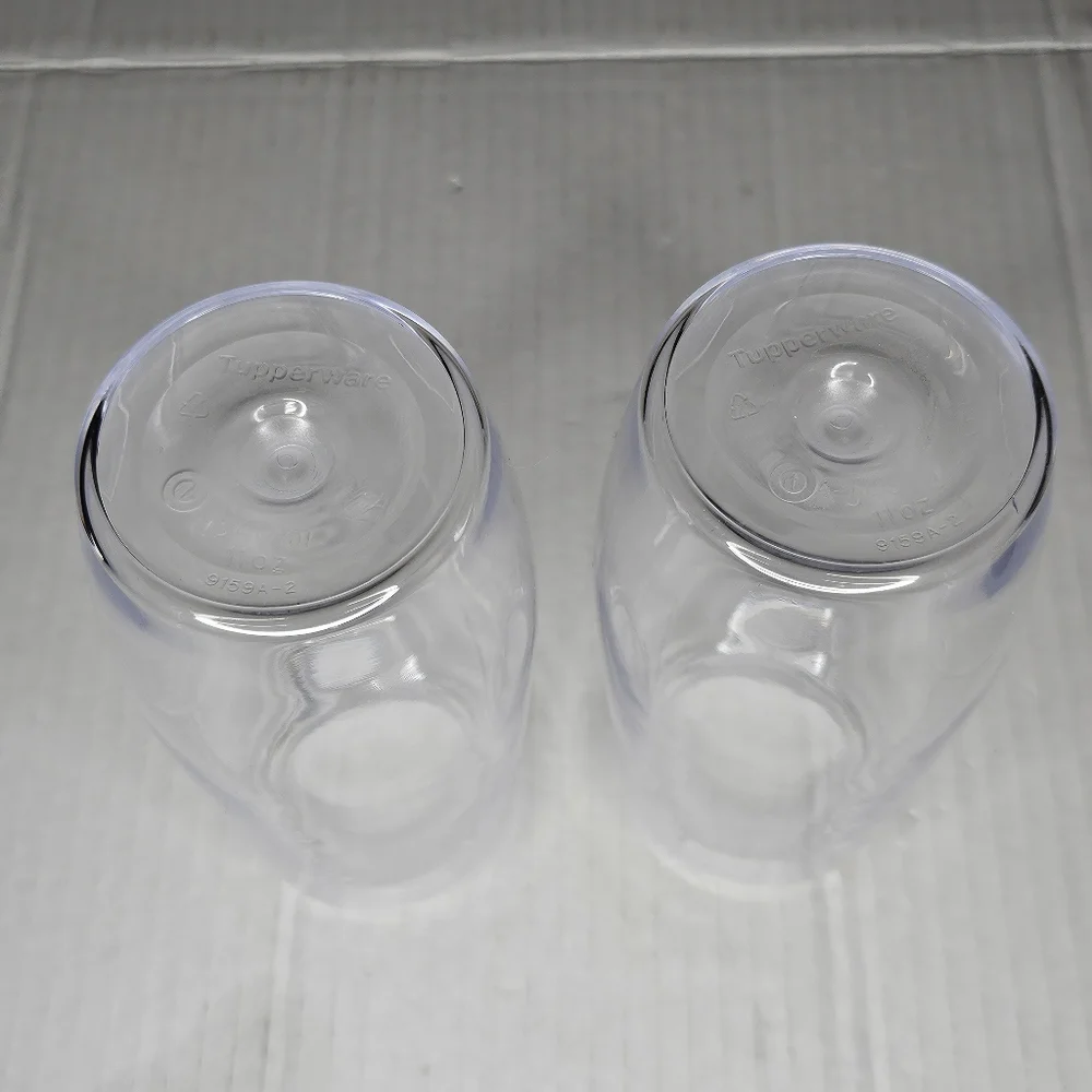 Tupperware Tilt N Serve Dispensers Clear Set 2 Dressing Oil Vinegar 11 oz 340 ml